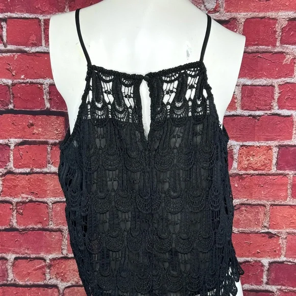 Purple Snow Black Lace Sheer Halter Top - XL - Picture 7 of 11